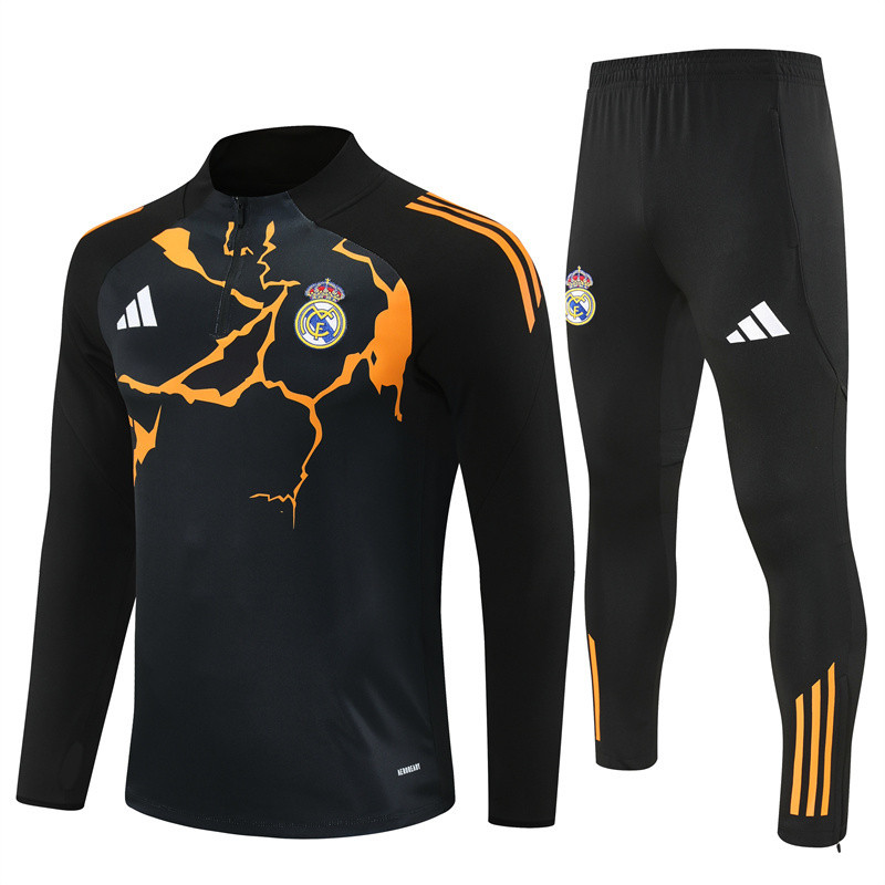 Real Madrid tracksuit black orange kid adult 25-26
