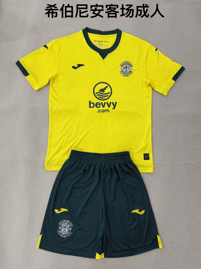 Hibernian F.C. away with shorts 25-26
