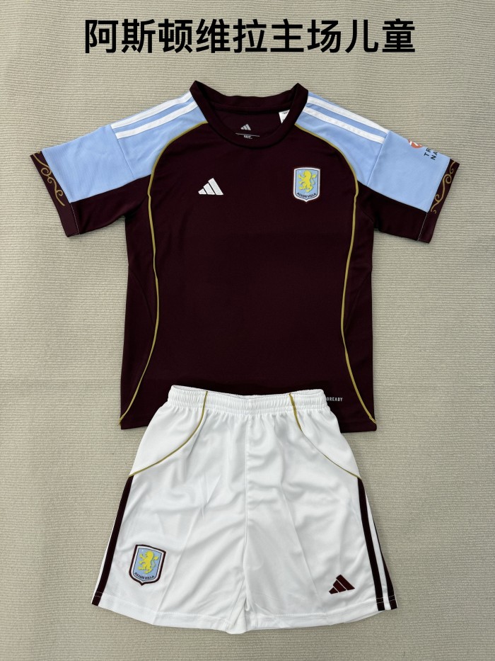 Aston Villa home kid 25-26 without sponsor