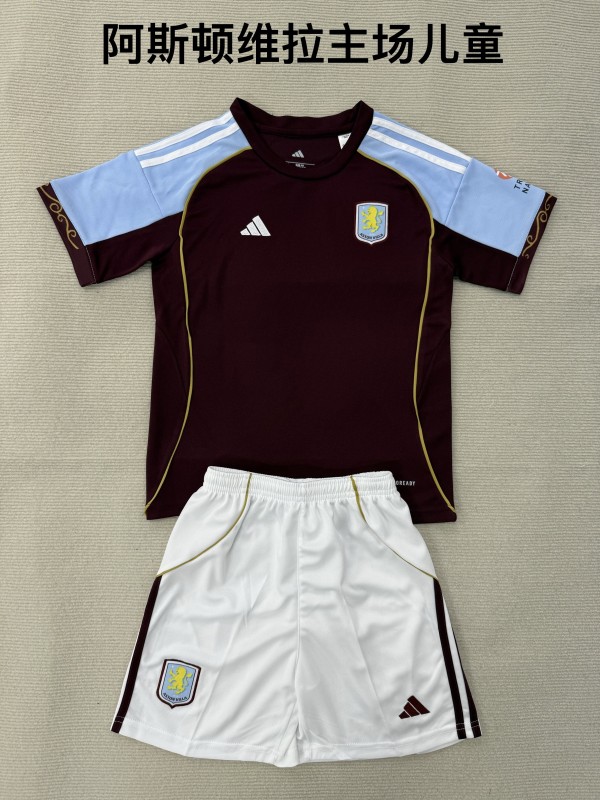 Aston Villa home kid 25-26 without sponsor