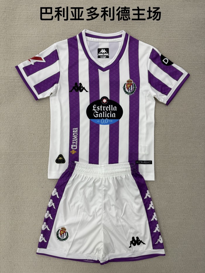 Real Valladolid home kid adult with shorts 25-26