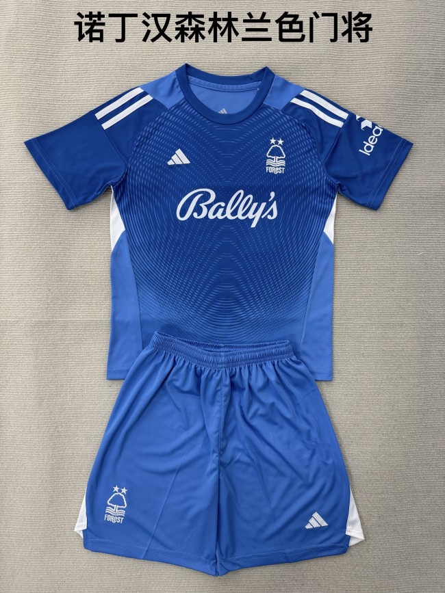 Nottingham Forest goalkeeper blue kid adult with shorts 25-26