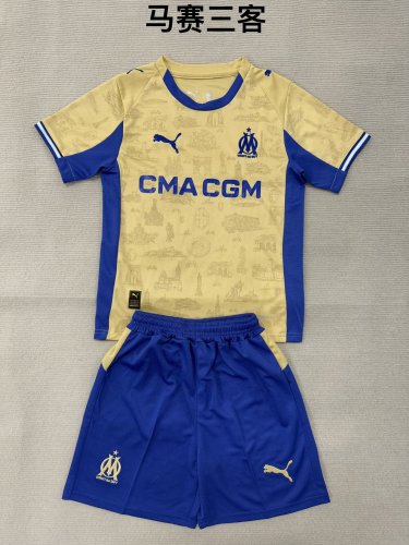 Olympique de Marseille fourth kid adult with shorts 25-26