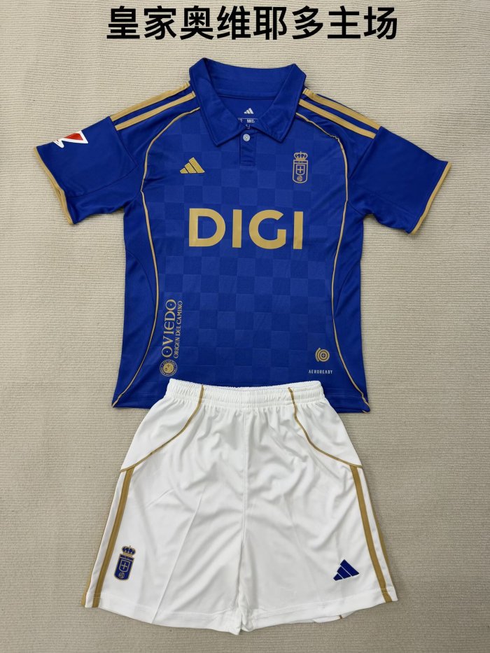 Real Oviedo home kid adult with shorts 25-26