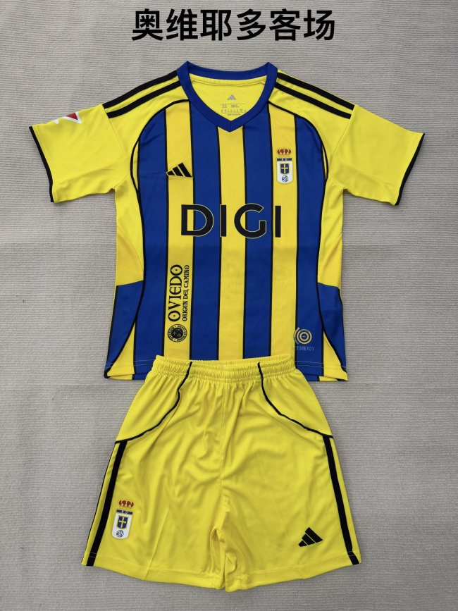 Real Oviedo away kid adult with shorts 25-26