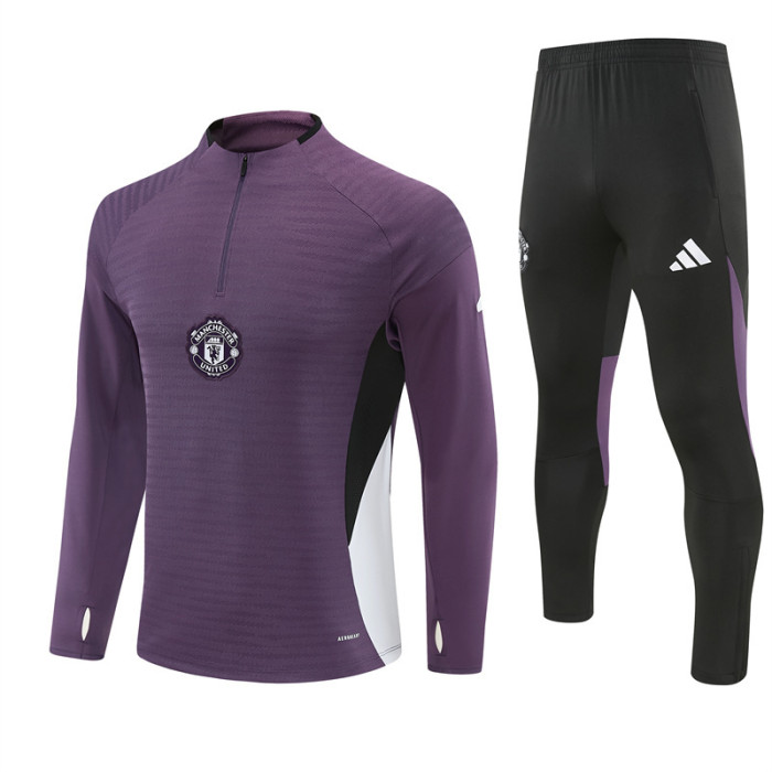 Manchester United tracksuit purple kid adult 25-26 player version