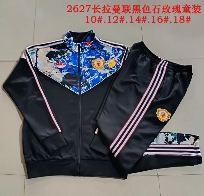 Manchester United jacket rose black kid adult with pants 2026 #E26029 #A26025