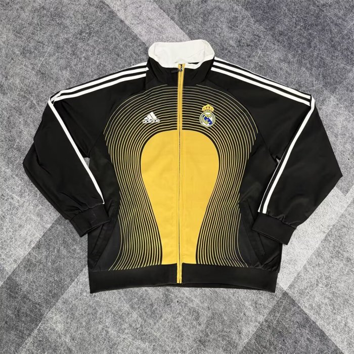 Real Madrid windbreaker black yellow 2026