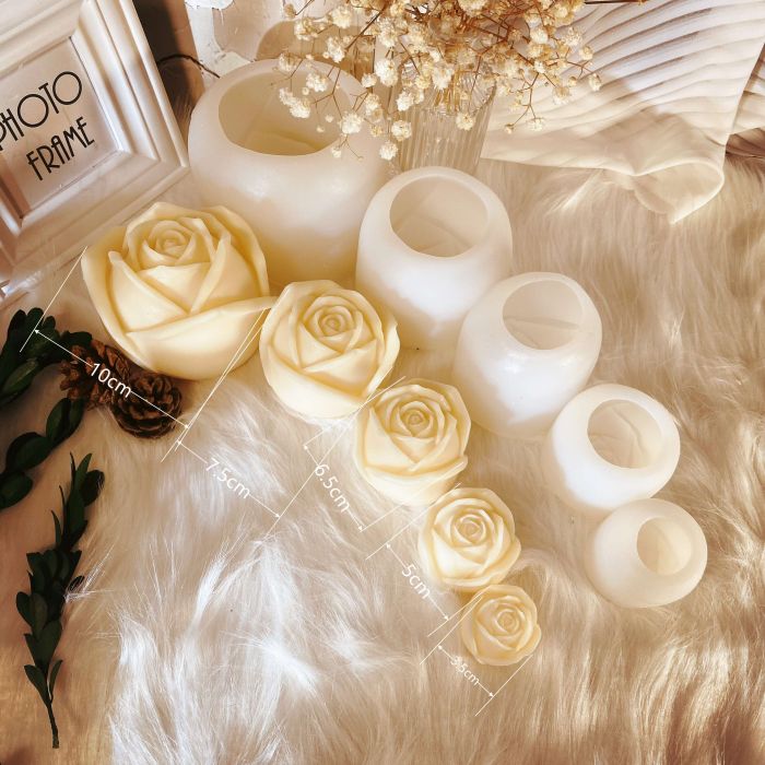 New mold Valentine's Day Gift Rose Flower Candle Mold Wedding Romantic Rose Flower Silicone Mould Atmosphere Decoration