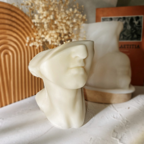 New mold David Head Half Face Candle Silicone Mold For Making Plaster Statue Cement Concrete Decorate Wax Mould