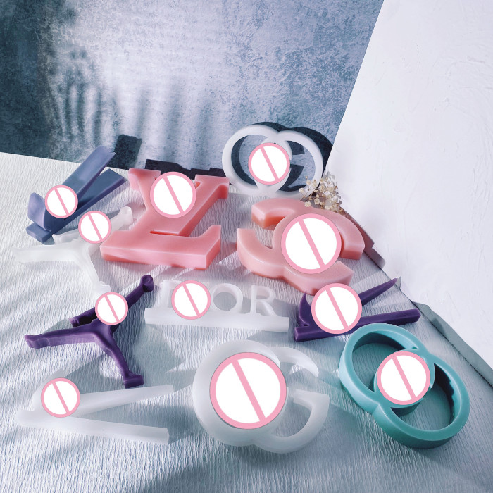 Fashion luxury brand LOGO sign silicone candle mold popular symbol Home Decor Gypsum making Supplies