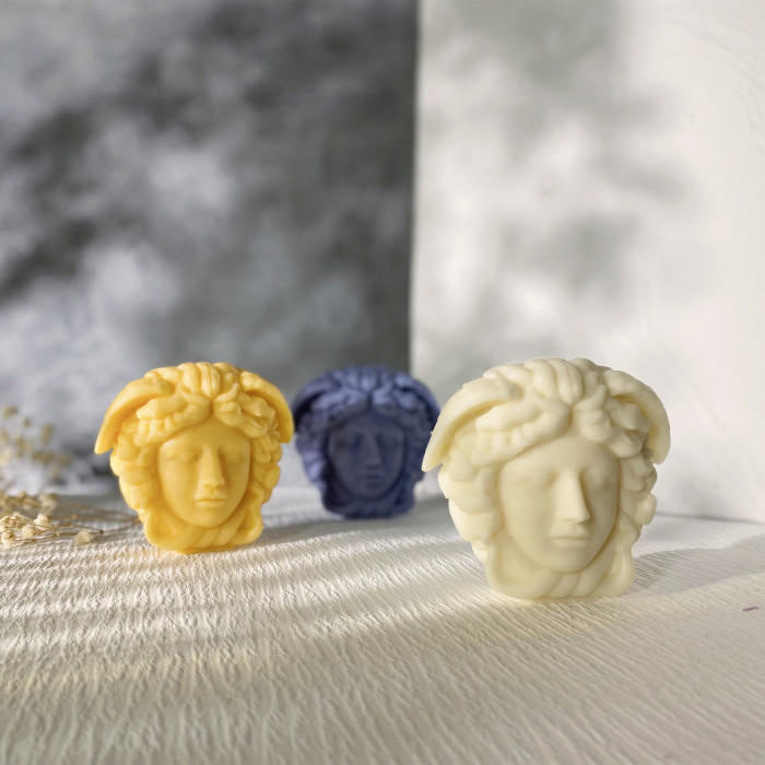 New mold Greek Mythology Character Medusa Bust Body Candle Mold Silicone Mold Face Snake Hair Handicrafts Gypsum Sculpture Aromatherapy
