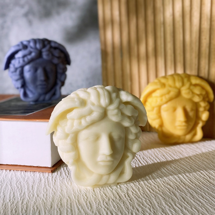 Greek Mythology Character Medusa Bust Body Candle Mold Silicone Mold Face Snake Hair Handicrafts Gypsum Sculpture Aromatherapy