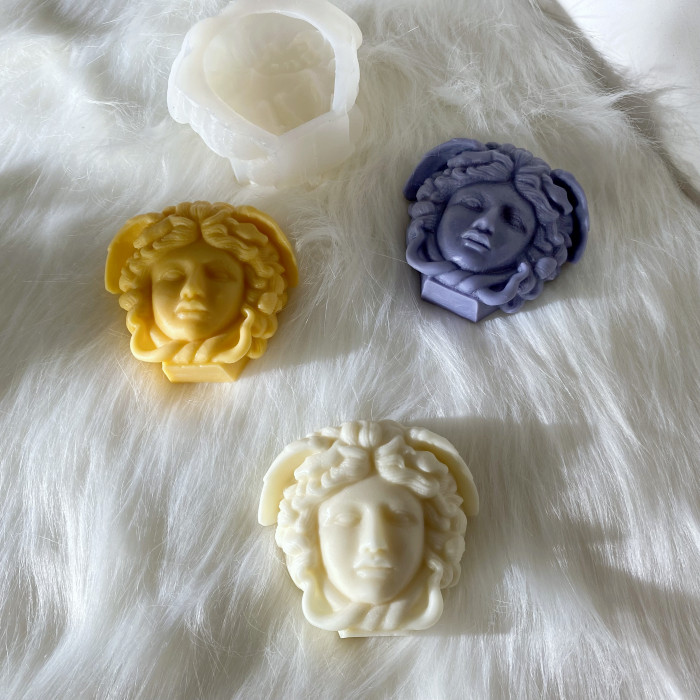 New mold Greek Mythology Character Medusa Bust Body Candle Mold Silicone Mold Face Snake Hair Handicrafts Gypsum Sculpture Aromatherapy