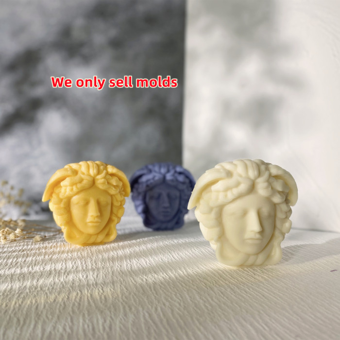 New mold Greek Mythology Character Medusa Bust Body Candle Mold Silicone Mold Face Snake Hair Handicrafts Gypsum Sculpture Aromatherapy