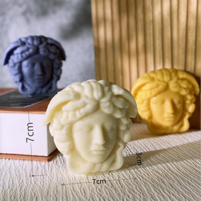 New mold Greek Mythology Character Medusa Bust Body Candle Mold Silicone Mold Face Snake Hair Handicrafts Gypsum Sculpture Aromatherapy