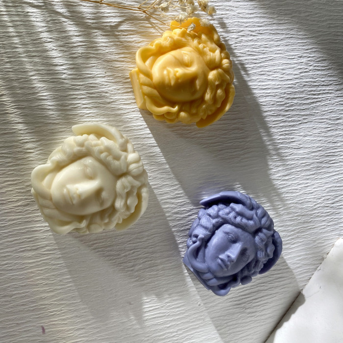 New mold Greek Mythology Character Medusa Bust Body Candle Mold Silicone Mold Face Snake Hair Handicrafts Gypsum Sculpture Aromatherapy