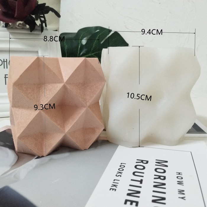 New mold Geometry Cube Square Silicone Candle Mold Gypsum Form Handmade Scented Candle Mold Making Supplies Home Decor Concrete Crafts