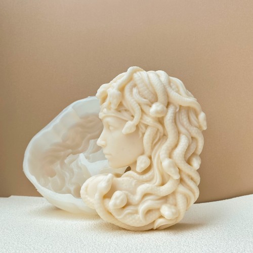 New Medusa Head Statue Snake Head Candle Silicone Plaster Soap Mold