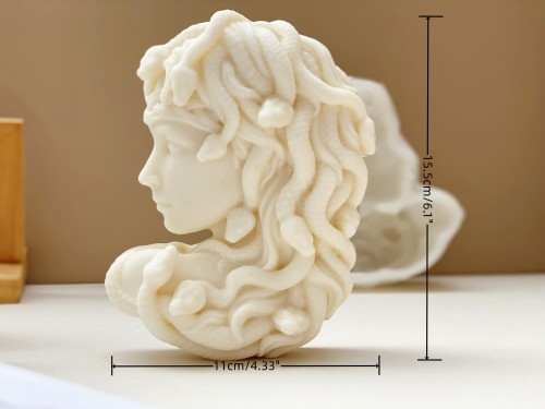 New Medusa Head Statue Snake Head Candle Silicone Plaster Soap Mold
