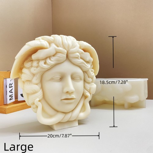 New mold Large Medusa Diy 3D Silicone Candle Mold Face Snake Hair Mythical Characters Sculpture Statue Gypsum Home Decor Wax Mould