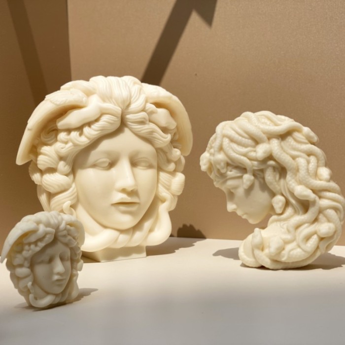 New mold Greek Mythology Character Medusa Bust Body Candle Mold Silicone Mold Face Snake Hair Handicrafts Gypsum Sculpture Aromatherapy