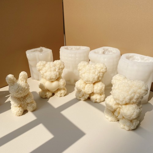 New rose bear silicone mold. Multiple styles, sizes, support customization, wholesale discount