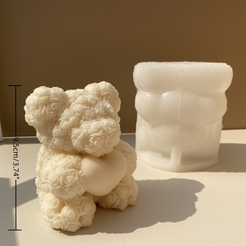 New rose bear silicone mold. Multiple styles, sizes, support customization, wholesale discount