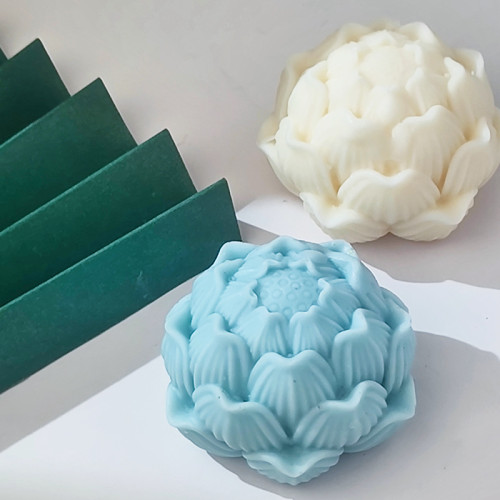 3D Lotus Silicone Candle Mold DIY Flowers Aromath Soap Making Plaster Chocolate Cake Baking Molds Home Decoration Handmade Gifts