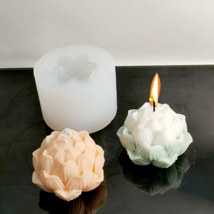  Lotus Floral Silicone Candle Mold, flower molds