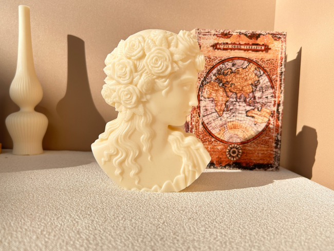 European Lady Women's Head Decorative Avatar Silicone Mould Gypsum Candle Resin Art Furniture Decoration Mold