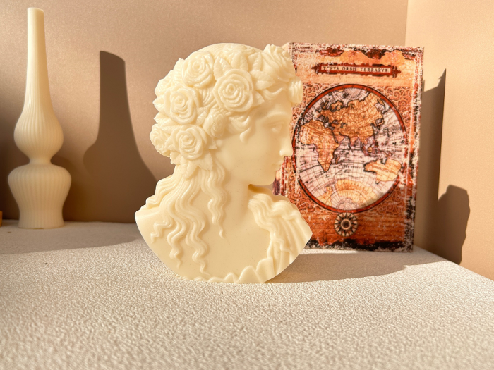 European Lady Women's Head Decorative Avatar Silicone Mould Gypsum Candle Resin Art Furniture Decoration Mold