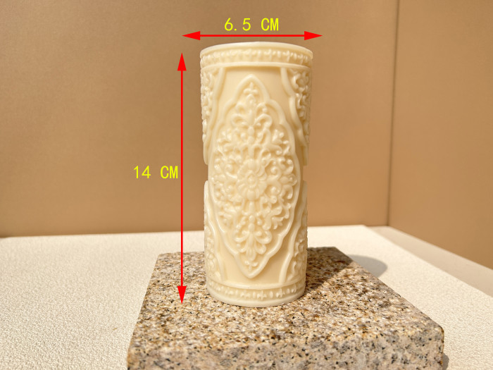 European style Relief Cylindrical Candle Silicone Mold Totem Pattern Cylindrical Candle Mold Diy Gypsum Soap Home Decoration Wax Mould