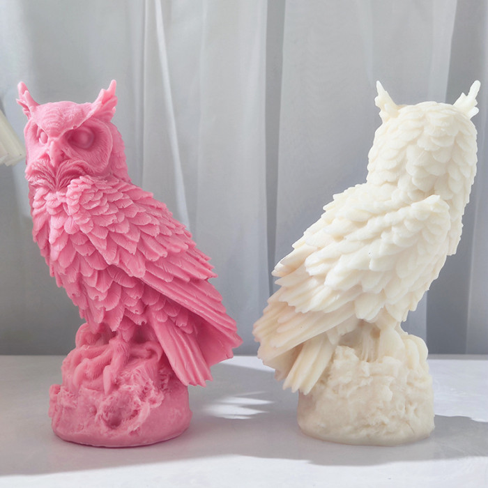 Large Size Owl Silicone Mold Aromatherapy Candle Three-Dimensional Owl Art Home Desktop Decoration