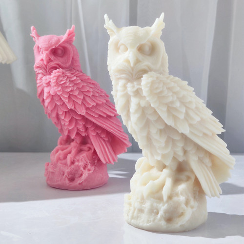 Large Size Owl Silicone Mold Aromatherapy Candle Three-Dimensional Owl Art Home Desktop Decoration