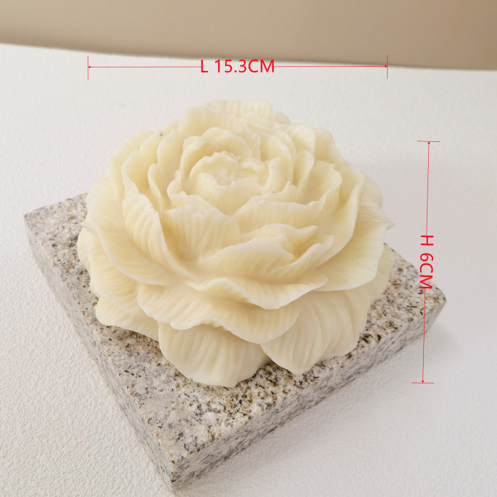 Large Peony Lotus Rose Flower Collection  Water Lily Candle Gypsum Soap Resin Decorative Crafts Silicone Mold