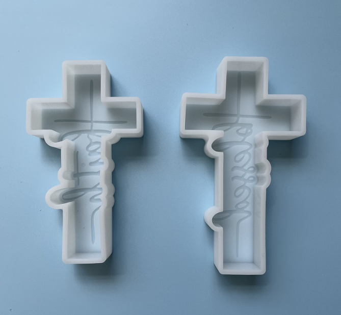 Cross Easter Jesus redemption letters epoxy resin aromatherapy plaster candle silicone mold