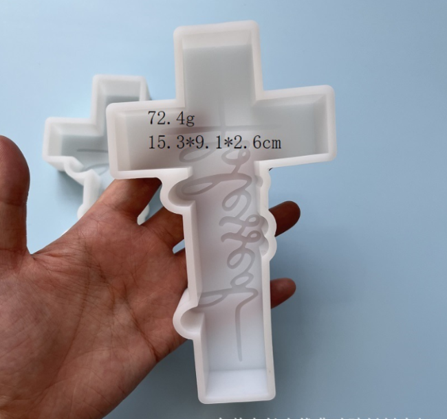 Cross Easter Jesus redemption letters epoxy resin aromatherapy plaster candle silicone mold