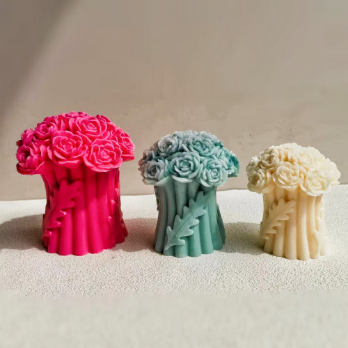 Three Size Large Roses Holding Flower Balls Plaster Candles Soap Proposal Gifts Valentine's Day Weddings Silicone molds