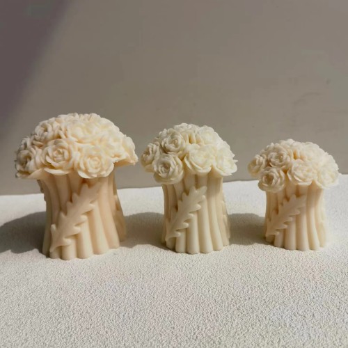 Three Size Large Roses Holding Flower Balls Plaster Candles Soap Proposal Gifts Valentine's Day Weddings Silicone molds