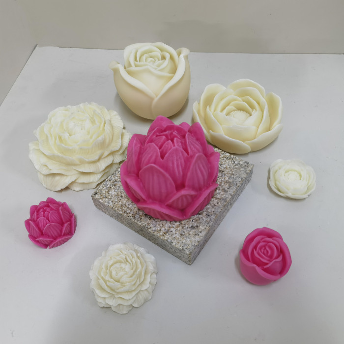 The Large Huge Sized Lotus Flower Peony Candle Mold Can Be Used To Make Candle Gypsum Resin Cake Ice Block Silicone Mold
