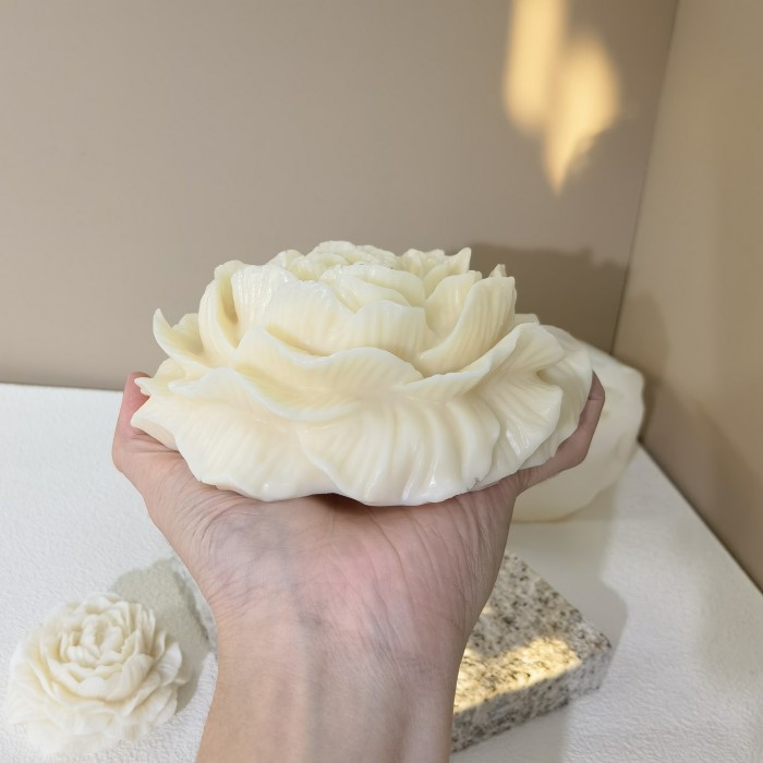 The Large Huge Sized Lotus Flower Peony Candle Mold Can Be Used To Make Candle Gypsum Resin Cake Ice Block Silicone Mold