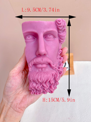 Michelangelo Painter Beard Male Character Head Artist Candles Soy Wax Gypsum Gift Resin Hotel Decoration Silicone Mold