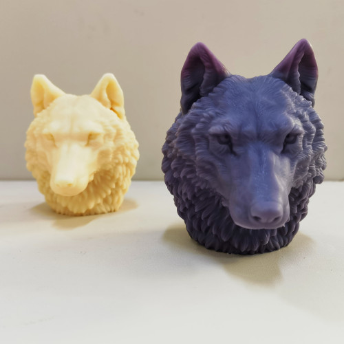 Large Huge Male Lion Head Wild Wolf Sign Unique Animal Statue Soy Wax Gypsum Resin Candle Molds Lovers Home Decor Gift