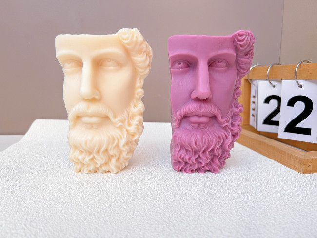 Michelangelo Painter Beard Male Character Head Artist Candles Soy Wax Gypsum Gift Resin Hotel Decoration Silicone Mold