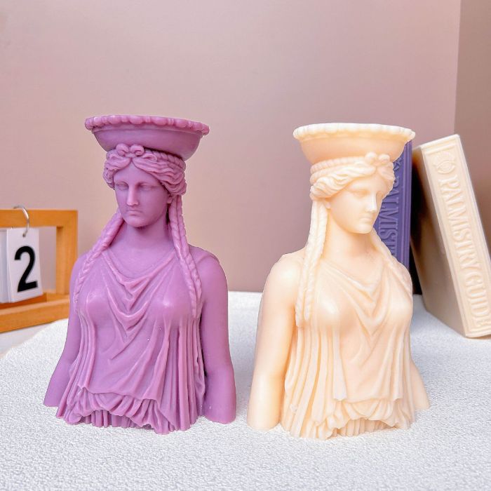 Ancient Greek goddess statue silicone mold Greek large-sized female bust candle gypsum resin silicone mold