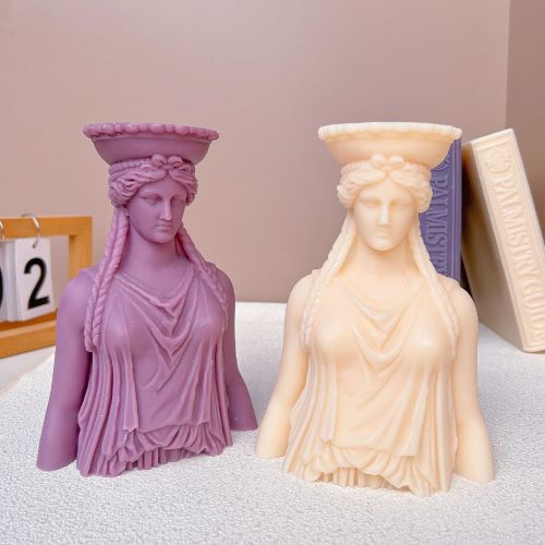Ancient Greek goddess statue silicone mold Greek large-sized female bust candle gypsum resin silicone mold
