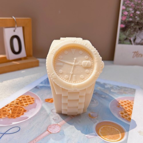 Luxury brand watch clock candle gypsum cement resin home decoration ornaments silicone mold