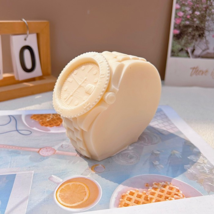 Luxury brand watch clock candle gypsum cement resin home decoration ornaments silicone mold