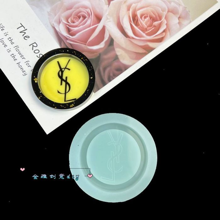 Luxury Fashion Logo Shaker Silicone Mold DIY Epoxy Resin Keychain Bag Charm Plaster Aroma Casting Mold